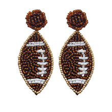 Load image into Gallery viewer, Beaded Football Earring

