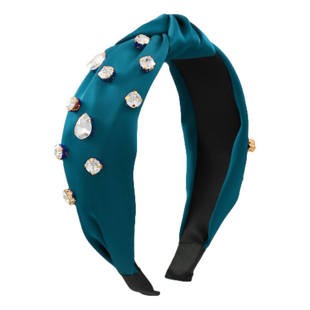 Knotted Jewel Satin Headband